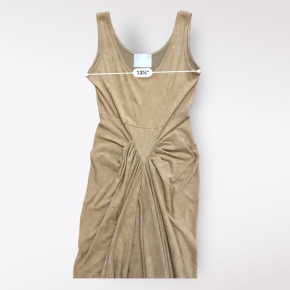 Freshine Ruched Scoop‎ Neck Maxi Dress Small Brown Boho Draped Festival USA - Picture 4 of 7